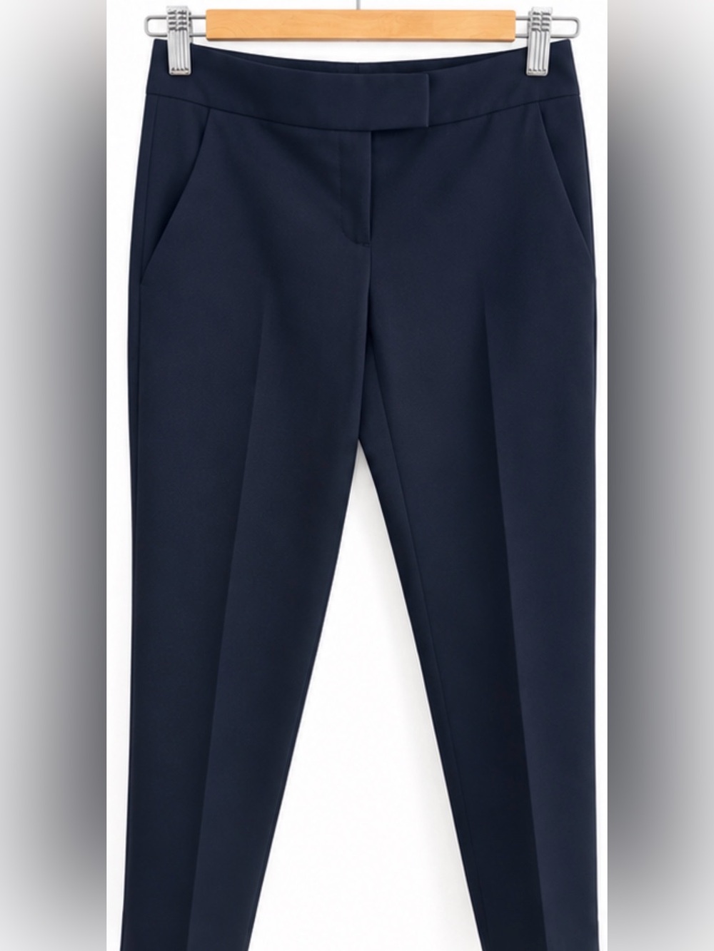 Theory Black Virgin Wool Blend Tailored Ankle Pants Trousers Size 0